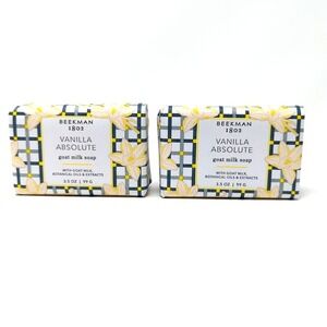 Beekman 1802 VANILLA ABSOLUTE 3.5oz Soap Goat Milk Jojoba Oil Shea Butter 2 Bars